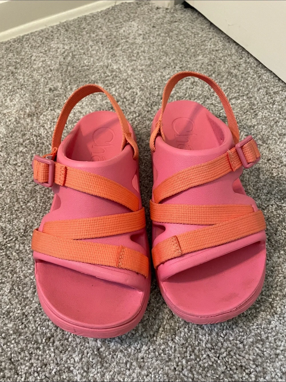 Chaco Kids Chillos Sport Sandals Rose Sz 4 Adjustable strap
